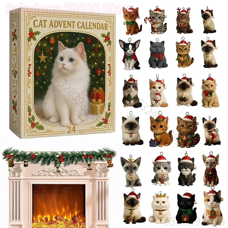 Calendario de Adviento Gatos 2026 – 24 Figuras Acrílicas de Gatitos