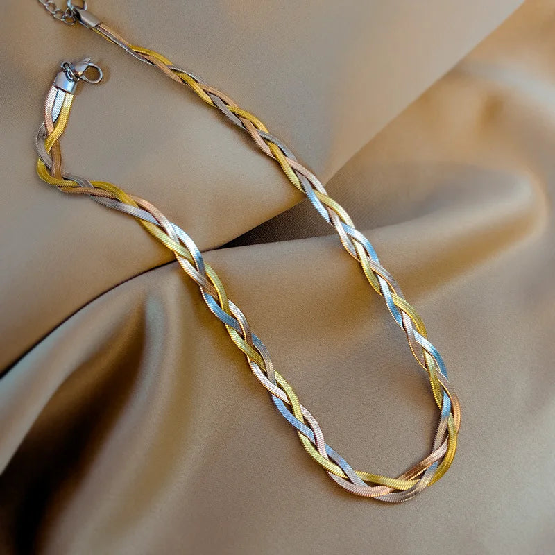 Set Collar y Pulsera Cadena Serpiente 3en1 – Acero Inoxidable