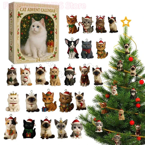 Calendario de Adviento Gatos 2026 – 24 Figuras Acrílicas de Gatitos