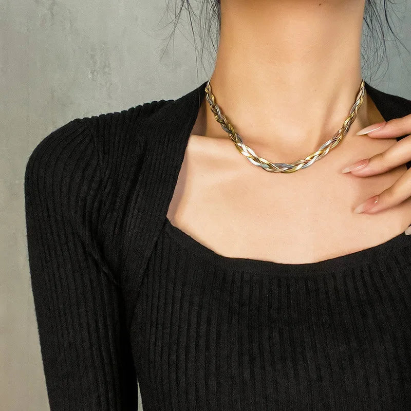 Set Collar y Pulsera Cadena Serpiente 3en1 – Acero Inoxidable