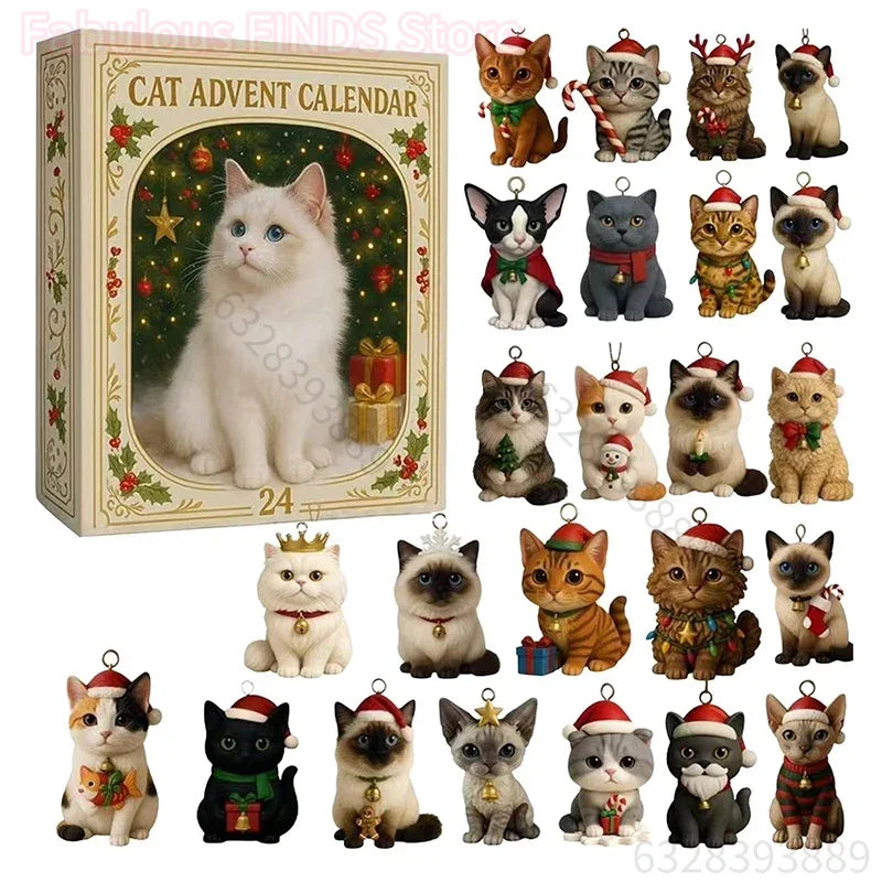 Calendario de Adviento Gatos 2026 – 24 Figuras Acrílicas de Gatitos